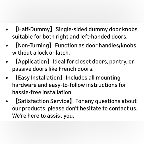 HIMEETIME Matte Black Dummy Door Knob - 2 pack (2 sets for 4 total!) - Picture 8 of 10